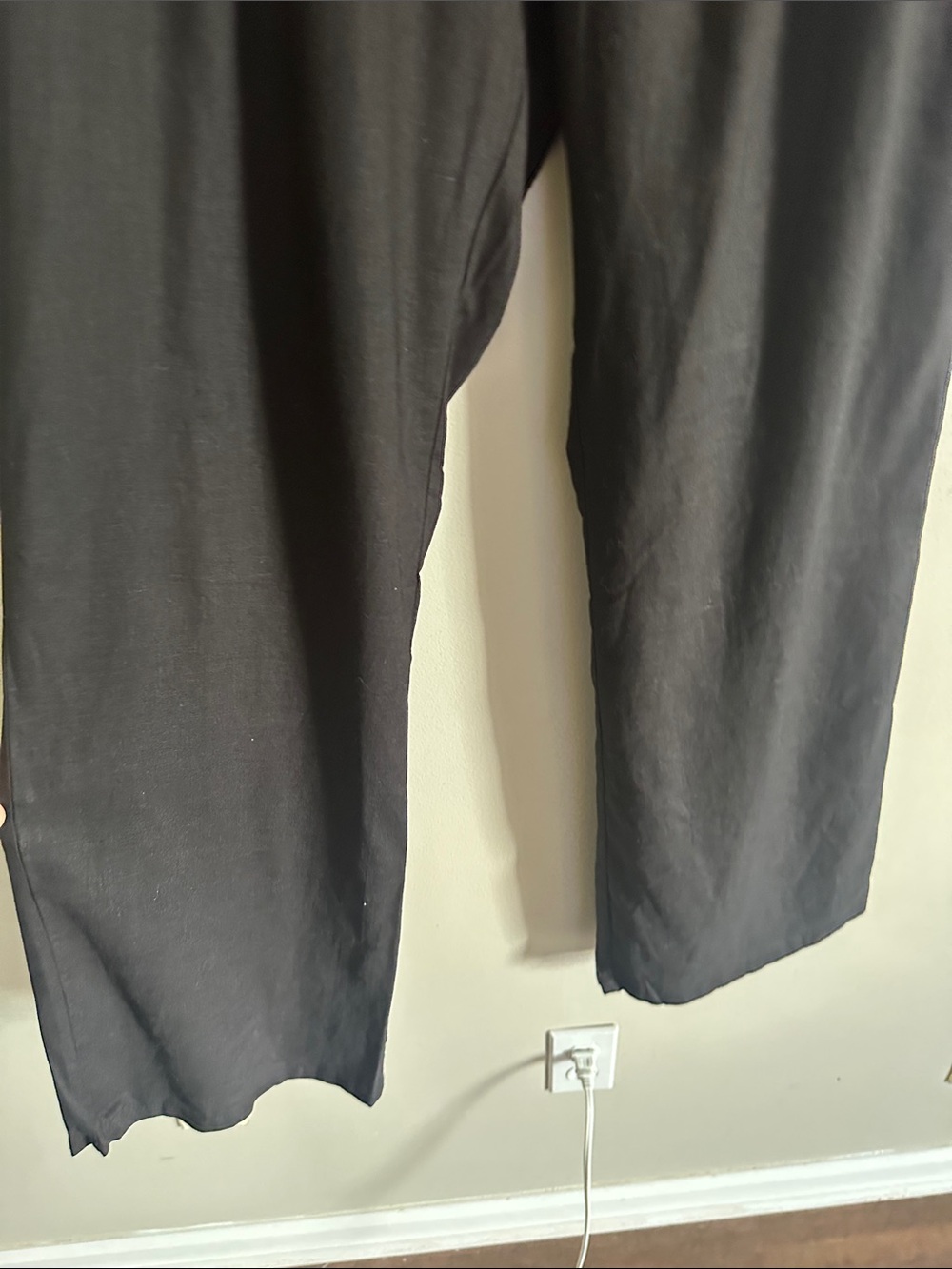 Black linen like Wide-Leg Dress Pants - Picture 4 of 5